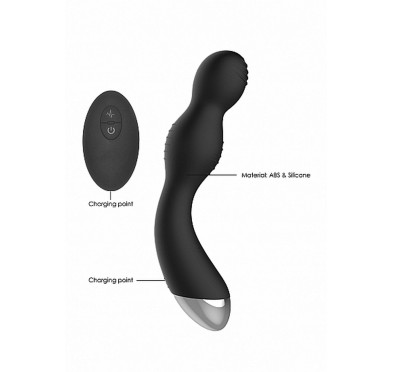 Remote Controlled E-Stim & Vibrating G/P-Spot Vibrator - Black